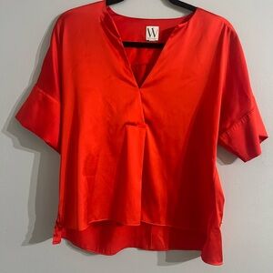 Worthington Bright Red Satin Blouse